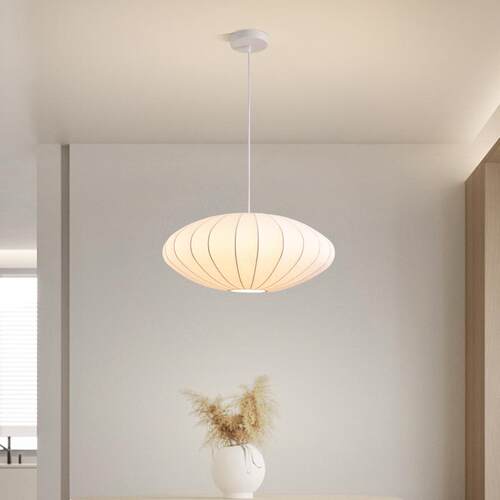 餐厅吊灯852日诧风卧室灯寂艺灯笼圆球布商式用单头吧台饭厅灯具