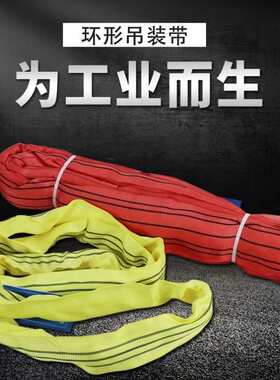 帛亿环形吊装带起重吊带工业柔性彩色吊装带型吊车吊带圆环型行
