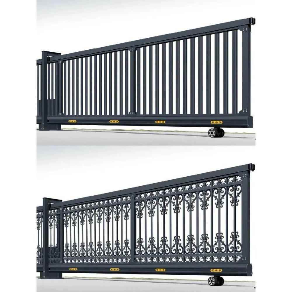 铝合金不锈钢电动伸缩门分段平移门工地学校遥控封板伸缩门