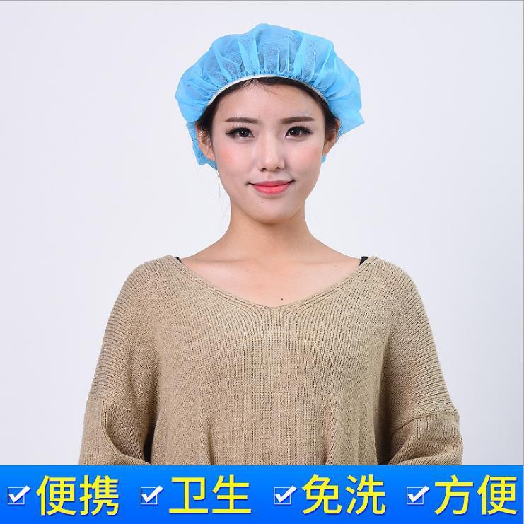 新款直销一次性帽子加厚白色无纺布头套防尘护士帽包邮蓝色一次性