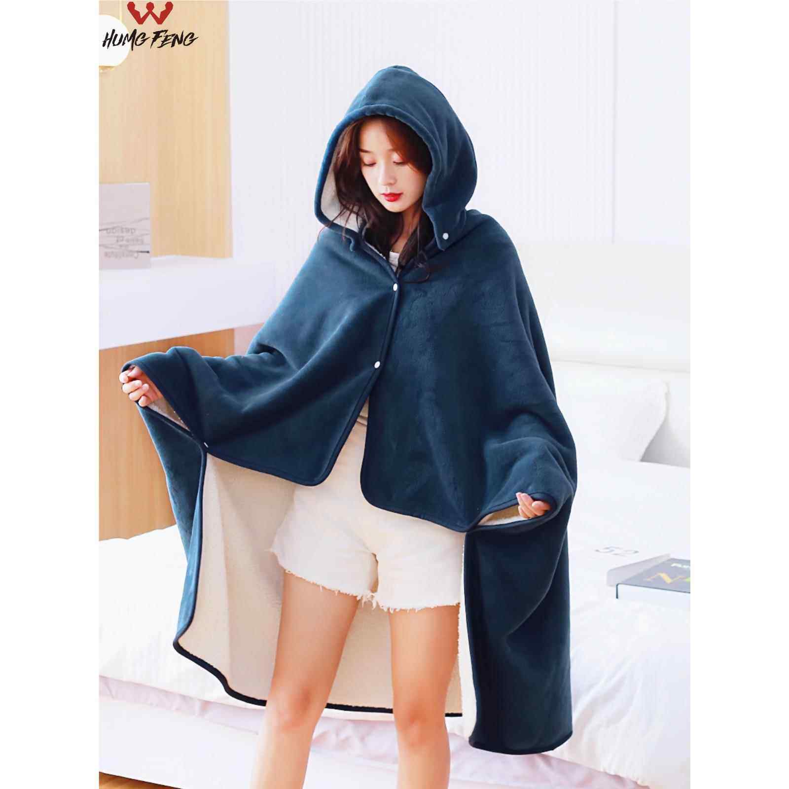 春秋学生午睡毯毛毯沙发空调毯午睡毯办公室加厚毯子斗篷披肩秋天