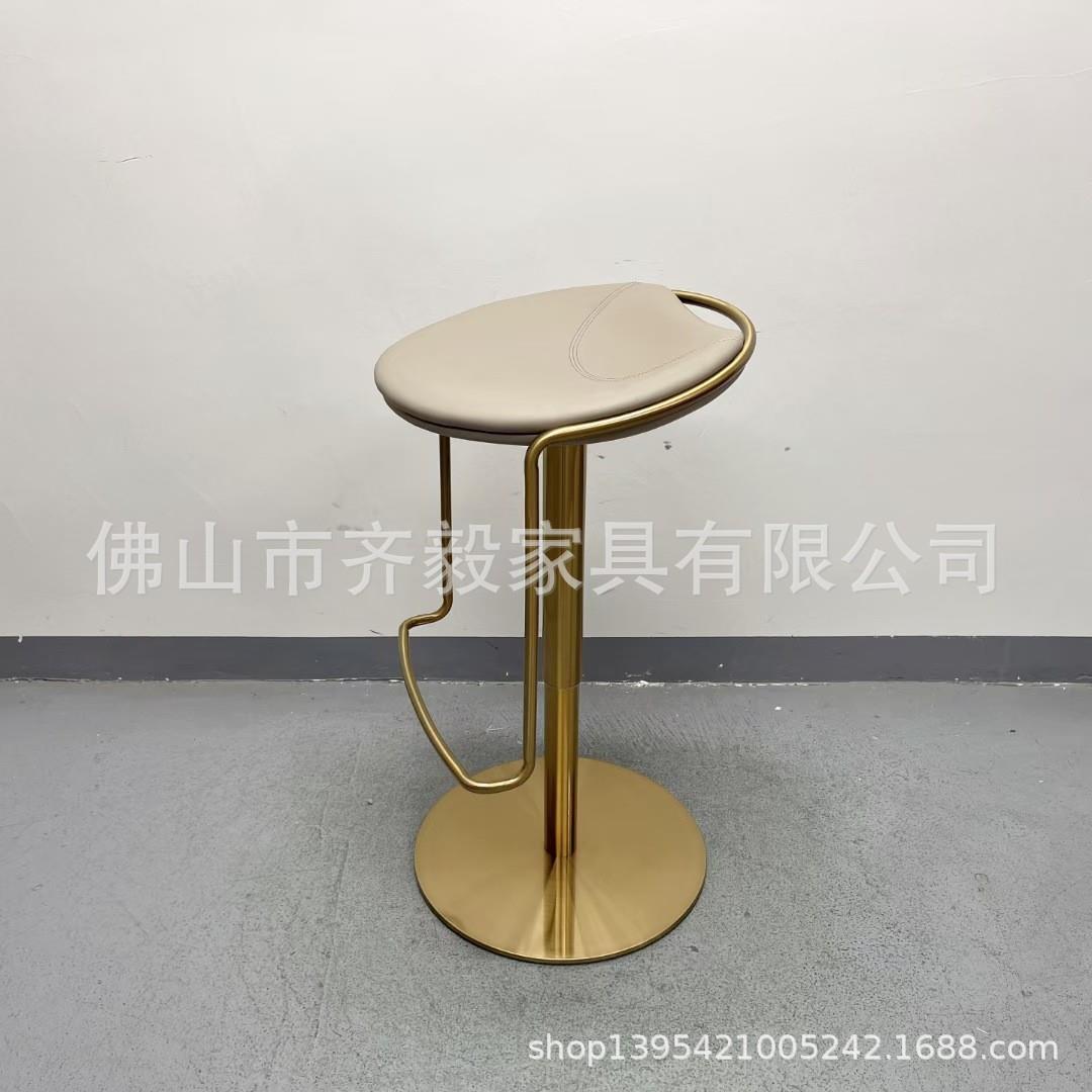 设计师款意式极简吧台椅家用后现代轻奢高脚椅升降酒吧椅前台吧凳