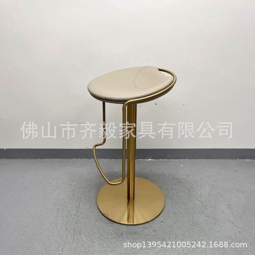 设计师款意式极简吧台椅家用后现代轻奢高脚椅升降酒吧椅前台吧凳