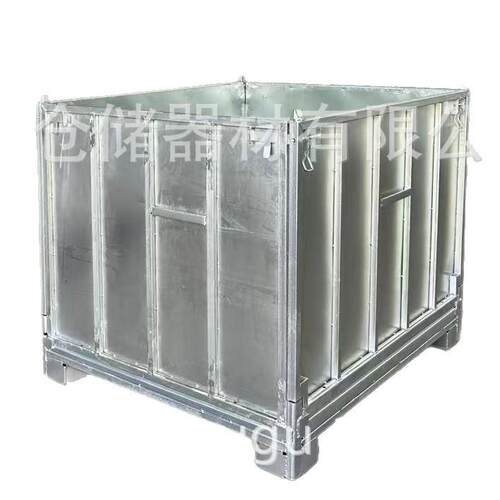 车间仓储堆垛式金属周转箱镀锌物料箱折叠仓储笼金属铁框铁笼