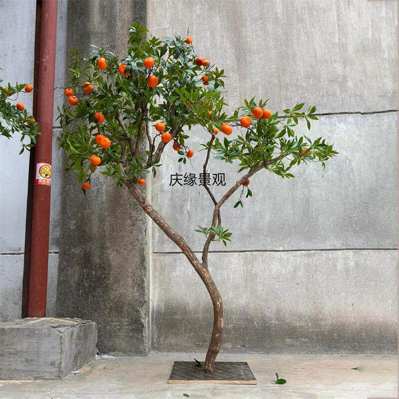 仿真橘子超市橱窗商场餐馆装饰假水果树人造落地景观假树