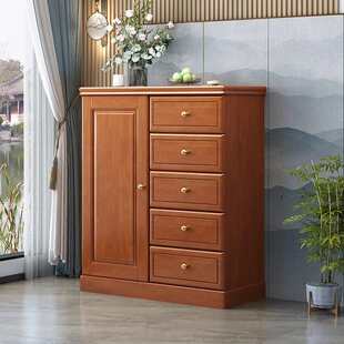 收纳实大容量木斗多卧室柜客厅锁中式抽屉储物柜带四五斗落地柜橱