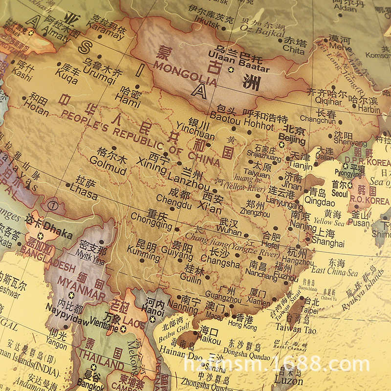 办公室大号仿古台灯led32cm摆件地球仪批发木质礼品家居装饰开业