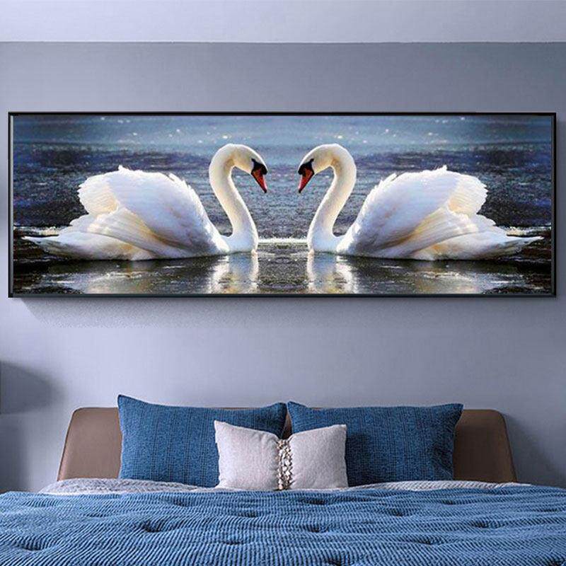 2024新款钻石画满钻客厅5D白天鹅水晶砖石贴画十字绣卧室2025主卧