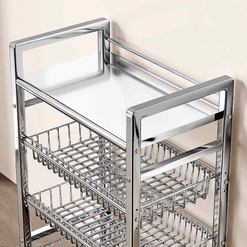 不锈钢厨房菜篮子置物架多层蔬菜架果蔬收纳架微波炉架零食储物框,厨房/烹饪用具,果蔬置物架/篮/框,淘宝优惠券,粉丝福利购,淘宝优惠卷