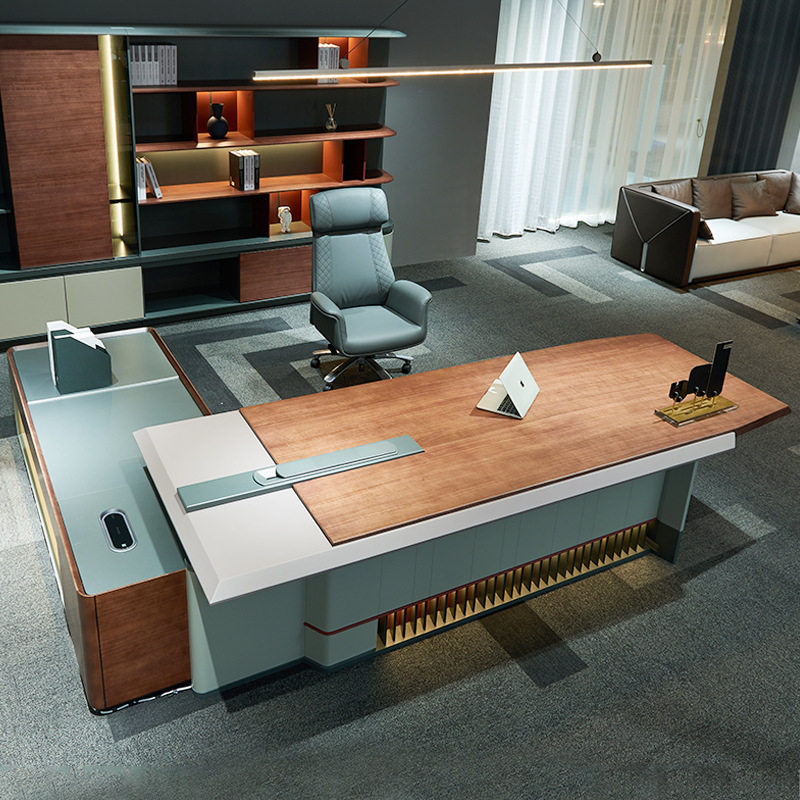 定制百川简约现代环保办公家具总裁桌商用经理老板桌办公班台