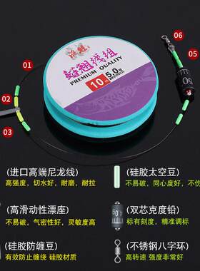 新款直销渔魁进口钓鱼线主线 手工精绑鲢鳙 翘嘴专用线组 成品主