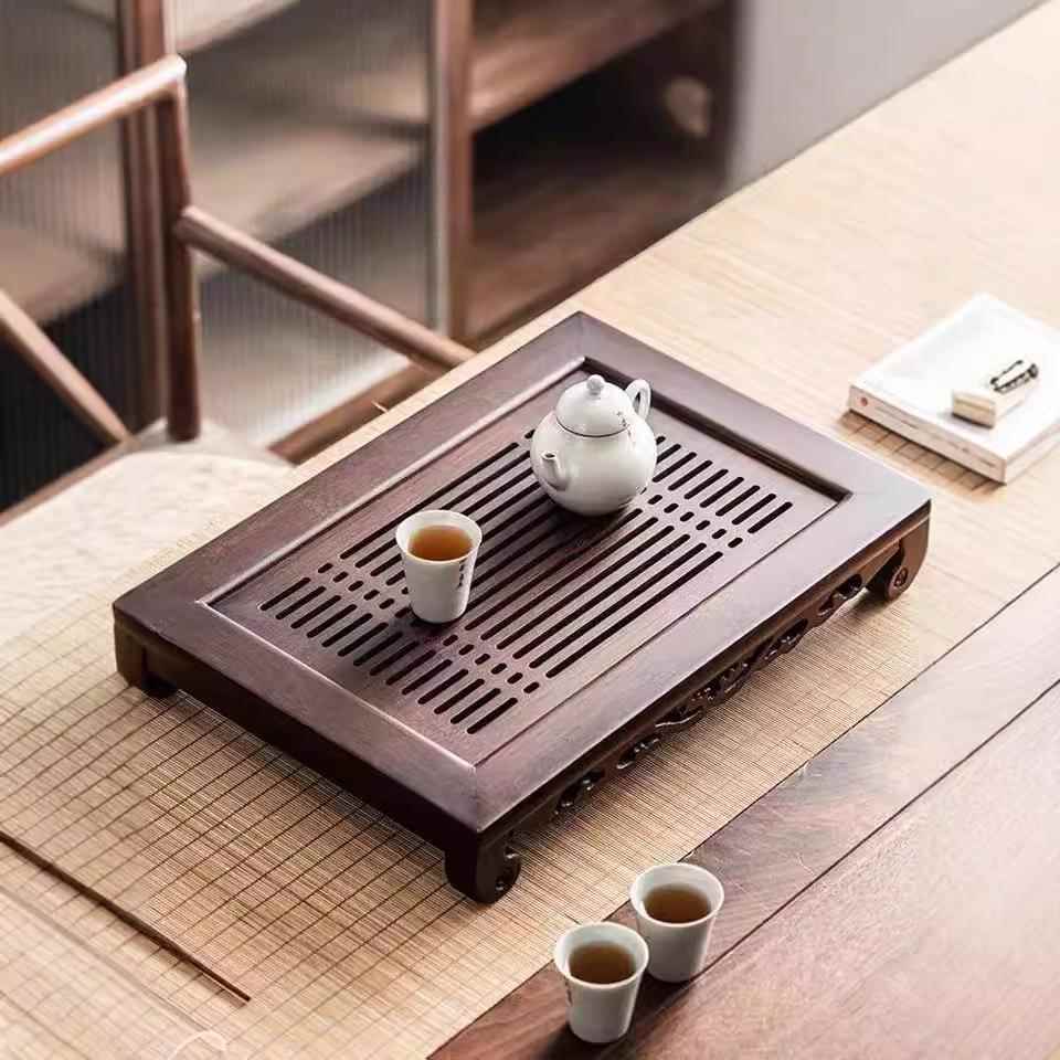 用茶盘中式竹制沥水家海长方形排储CP-012台两用抽屉式茶简易茶厂