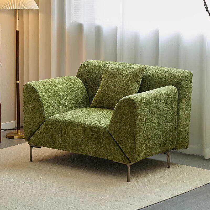 意式极简飞翼休闲 椅法式覆古客厅布艺沙发床可折叠直排单人沙发