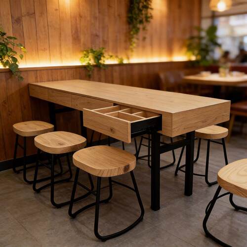 蒙自源专用桌椅组合餐饮定制小吃店快餐粉店面馆餐厅抽屉桌子凳子