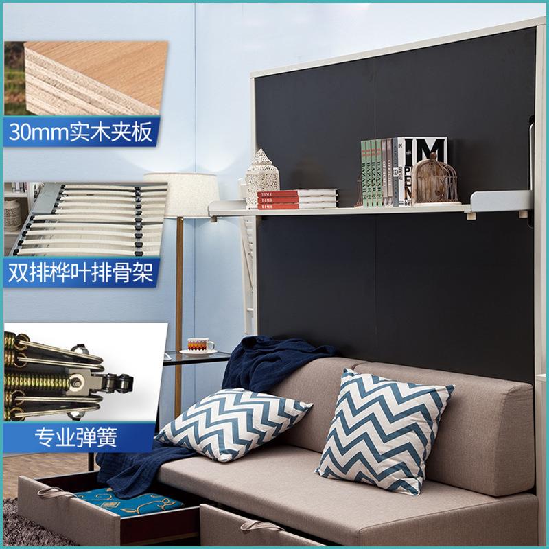 拓尔隐形床配件多功能简约折叠床竖翻横翻板床沙发壁床带柜子一体