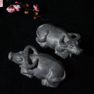 石牛摆件石雕青石卧牛生肖牛水牛黄牛斗牛镇宅招财风水雕刻石头牛