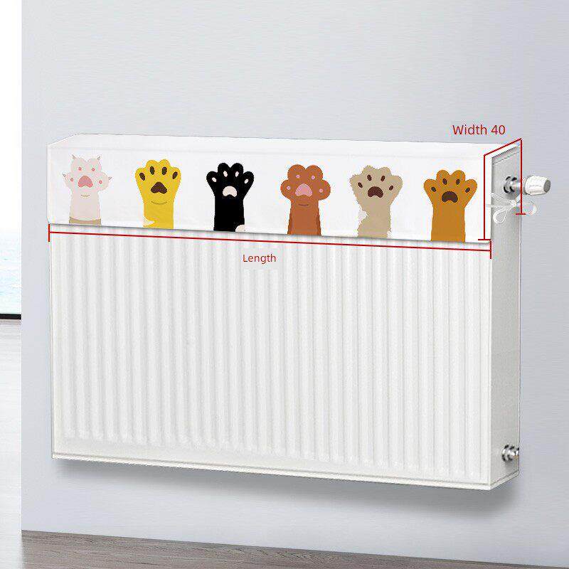 暖气片罩防尘盖布防熏黑老式半包暖气片盖巾遮挡罩立式装饰遮挡帘