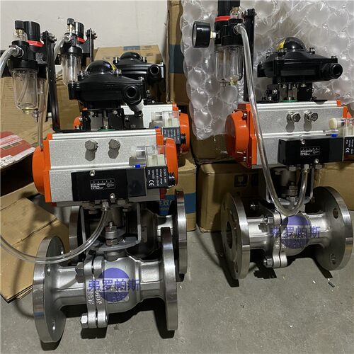 双作用气动法兰球阀Q641F-25CDN150气动开关球阀