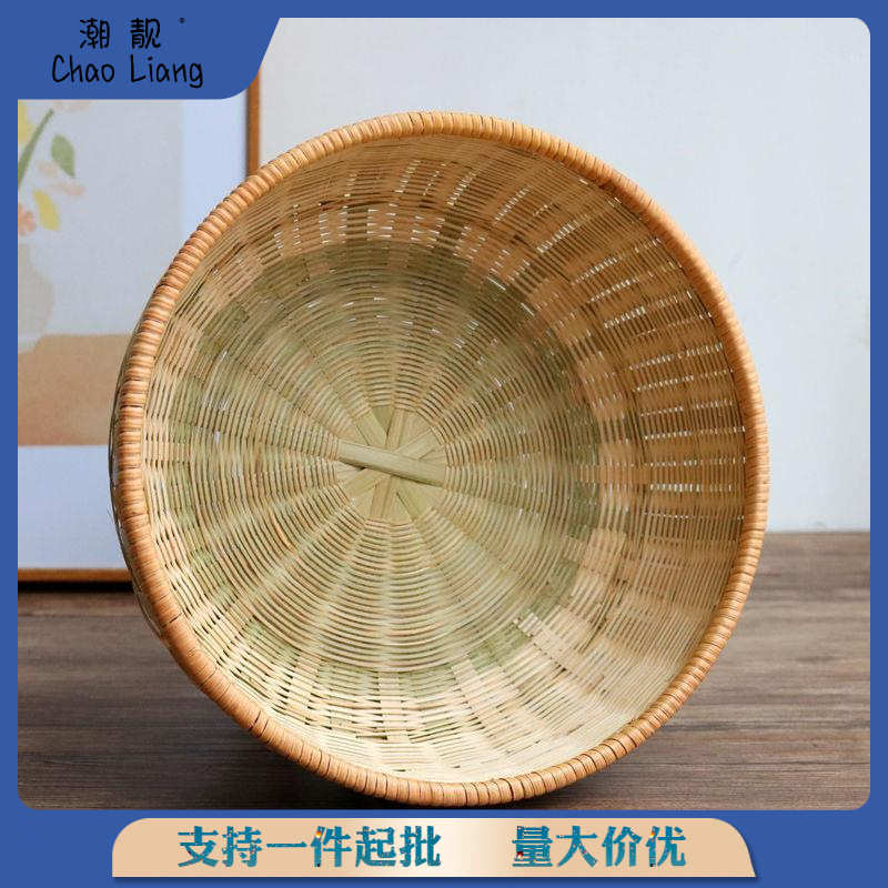 馒头筐家用竹编馍水果篮子小竹篮厨房收纳果盘菜筐点心篮厂家批发
