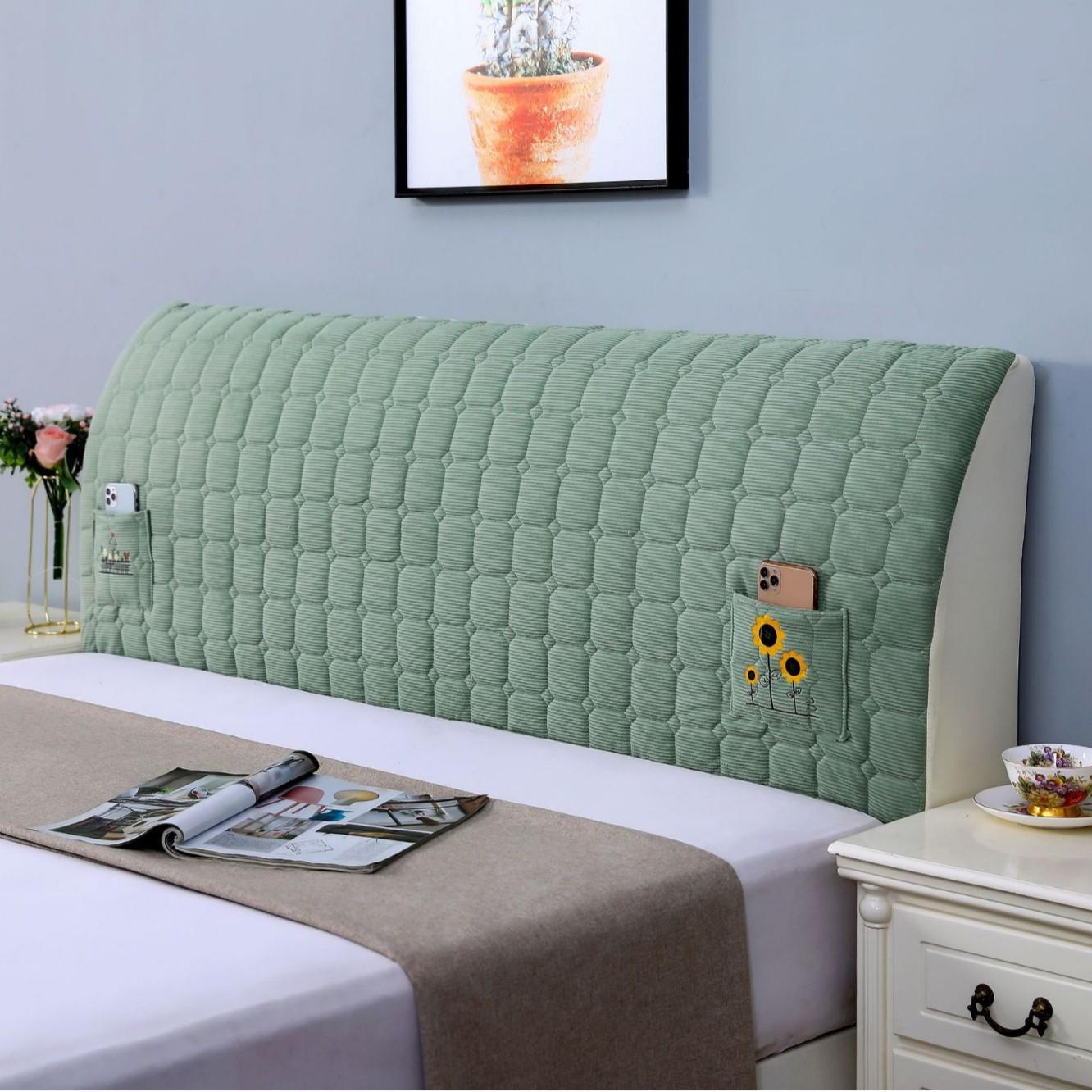 新款高档床头套罩欧式靠背软包靠垫全包防尘万能通用遮丑神器简约