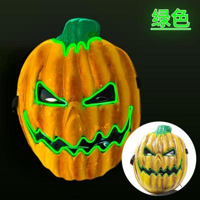 年万圣节冷光面具EL工厂直销发光荧光夜光面具亚马南瓜头面具