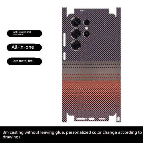 适用于三星Galaxy S25Ultra手机后盖膜S24Ultra全包后盖膜碳纤维图案S23U个性化定制卡通酷贴S22翻新换色3m侧