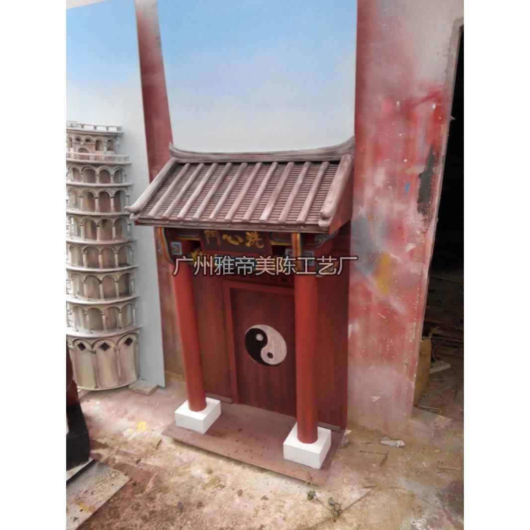 科技馆中式宫廷亭子建筑模型展会木制特装道具订制商场美陈艺术展