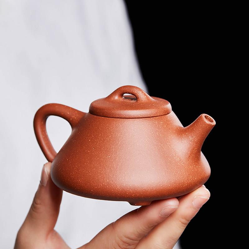 宜兴紫ZH-0160-砂石壶纯手工瓢泡壶单人小茶壶正宗茶原矿降泥功坡