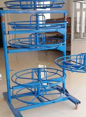 六层胶管货架，双圈凹盘，圈径1.05米六根横撑，。稳固承重