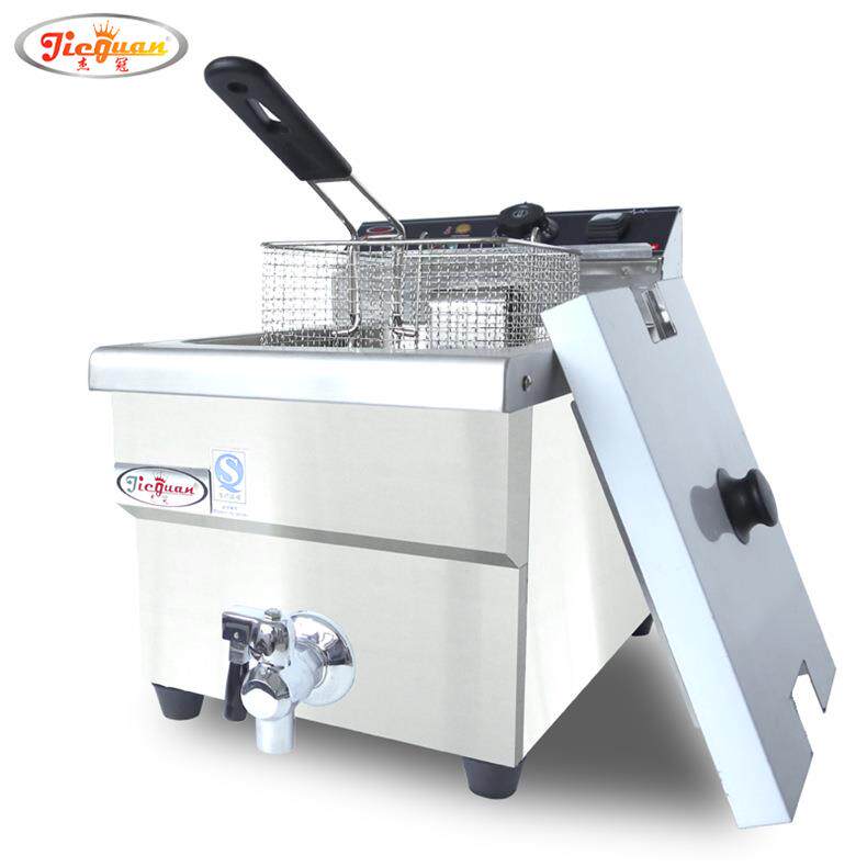 杰冠DF-10L台式单缸单筛商用电炸炉6L商用炸鸡炉炸薯条电热油炸锅