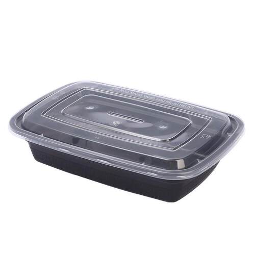 1500ml方形美式一次性餐盒饭盒外卖打包盒PP加厚塑料透明注塑