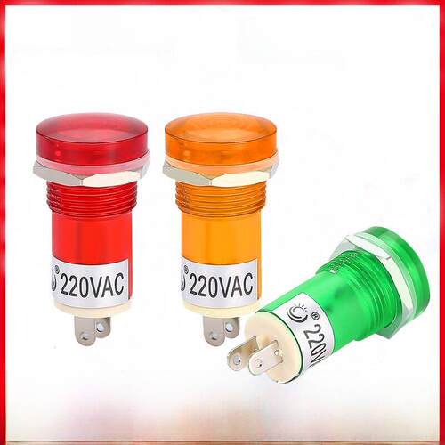 电源指示灯信号灯PL-1604 AC220V 配电箱开孔15MM氖泡二极管 红色