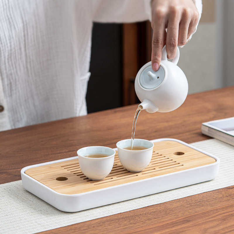 托盘台套装沥水储现代家用功夫茶茶盘简约密胺干茶具水竹小型泡小,餐饮具,茶盘,淘宝优惠券,粉丝福利购,淘宝优惠卷