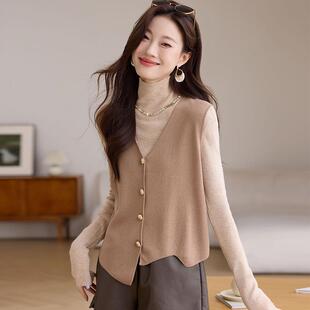 针织马甲女款2025新款春秋羊毛背心坎肩薄春季超火洋气小马夹外穿