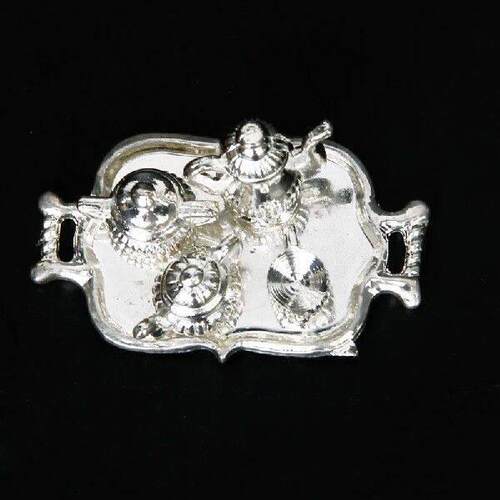 1/12 Dollhouse Miniature Silver Metal Tea Wine Coffee Set