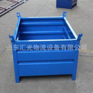 金属物流周转箱生产厂家制作仓储铁料箱钢制仓储堆垛金属托盘箱