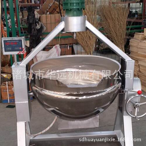 水果馅料搅拌锅华远300L导热油夹层锅保温效果好厂家制作