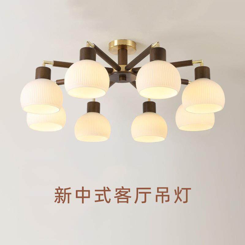 新中式吊灯实木客厅灯大厅主吊灯木质饭厅餐厅灯中国风古典茶楼灯