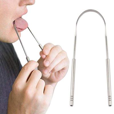 Stainless Steel Tongue Scraper Cleaner Fresh Breath Cleaning