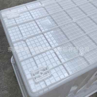 IMF白塑料色装400升光滑周转箱车间流水中仓转储加厚胶框可脚轮方