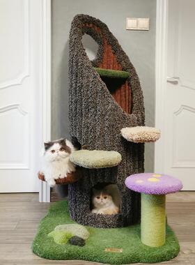 高档现货Camil猫y野2019绿仙踪猫爬架猫树洞猫屋毛绒窝猫仙居树猫