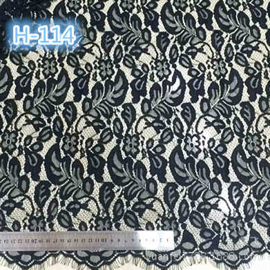 114米蕾丝装睫毛1辅料宽染色双边幅满-匹对称h树叶花边面料