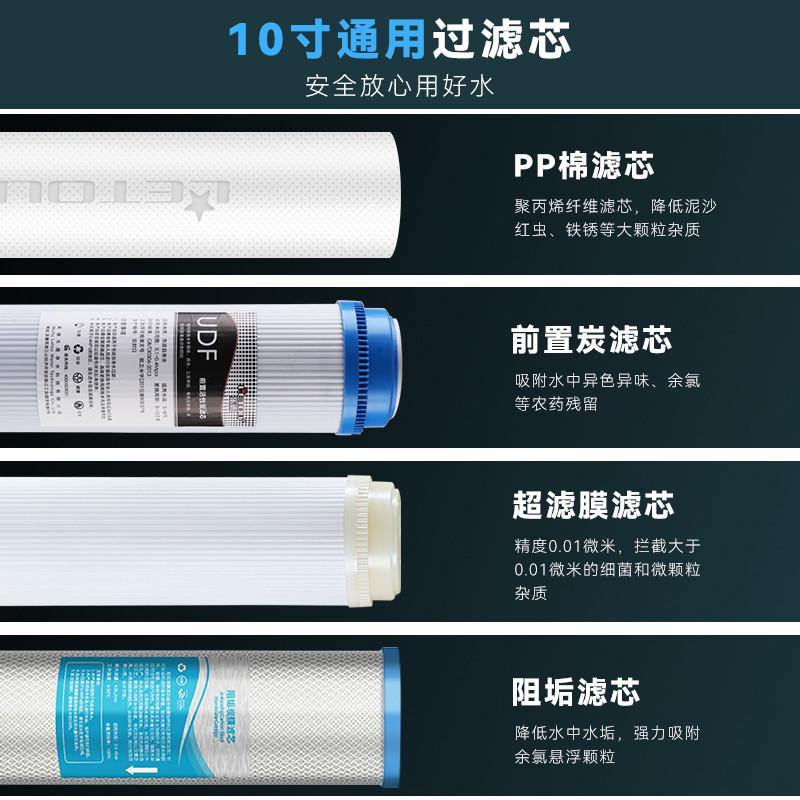 二级净水机厨房管道前置过滤系统自来水龙头全屋净水器家用滤水器