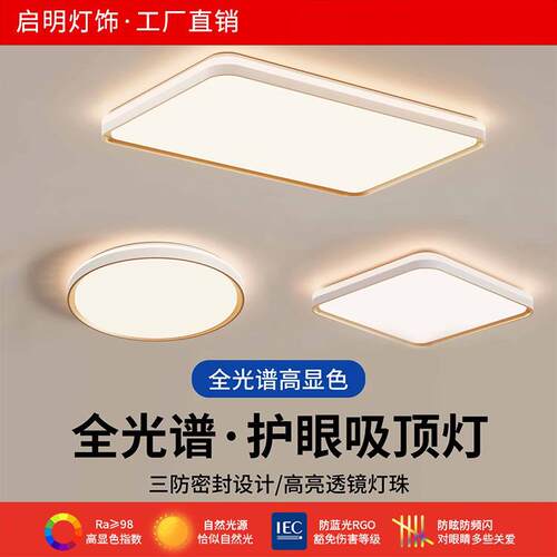 全光谱护眼led卧室灯现代简约灯具2026新款主卧房间儿童房吸顶灯
