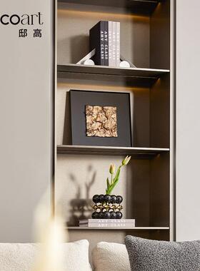 邸高家居样板间客厅展示柜酒柜装饰品陈列 7套软装搭配开放格摆件