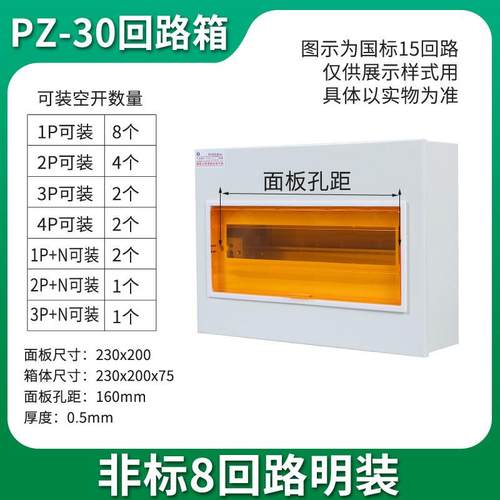 国标工程用PZ30回路箱明装空开箱暗装强电箱大小体配电箱