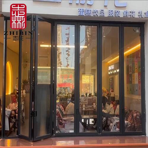 左右折叠窗铝合金折叠门厨房饭厅阳台拉门奶茶店玻璃门折叠门窗