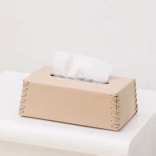 手工编织皮革纸轻巾盒奢餐桌厅抽纸盒家用纳收客纸巾盒高颜2230值