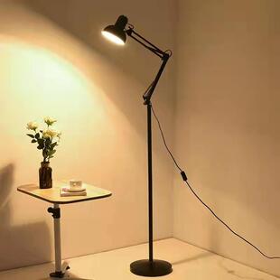 美式 长臂折叠落地灯客厅卧室护眼书房办公灯可调光
