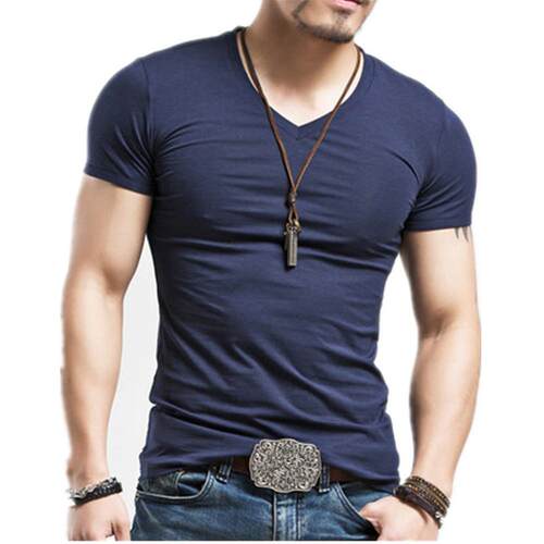 Mens V neck Man T-shirt For Male Tshirts S-5XL Free Shipping
